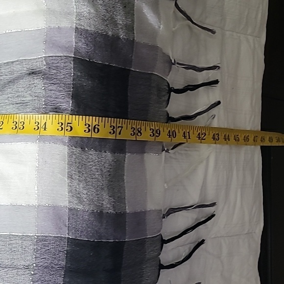 Aldo Black and White Fringed Scarf Wrap - Picture 6 of 6